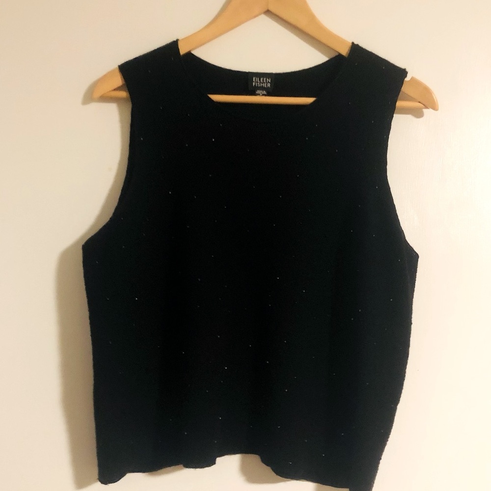 Eileen Fisher black sparkle tank size medium